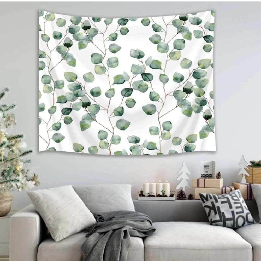 Watercolor Eucalyptus Plant Botanical Modern Minimal Wall Art/Tapestry/Bedspread